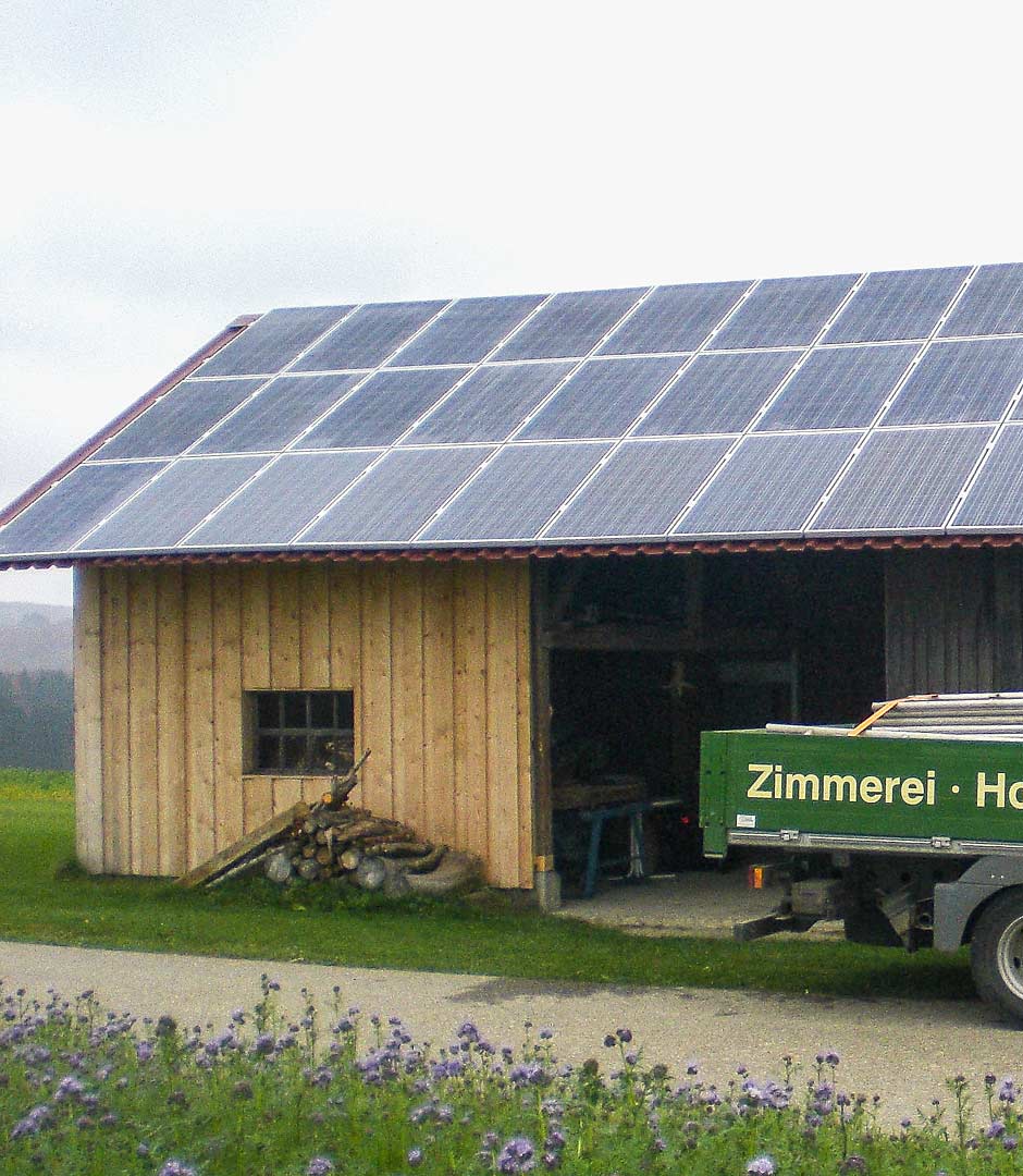 Von der Zimmerei Kaupp installierte Photovoltaik-Anlage